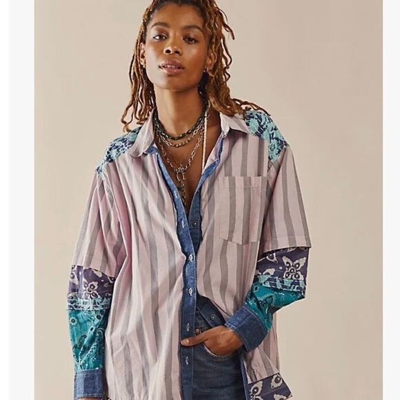 Free People Wild Dunes Stripe Shirt size XS,S,M,L
NWOT never worn before - Picture 1 of 13